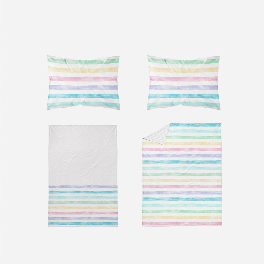 Little Blessings Rainbow Coloured Bedsheet Two Pillowcases Only