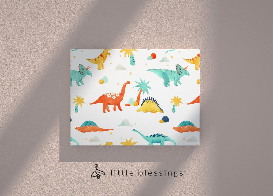 Watercolour Dinosaurs Canvas