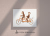 Animals On Bikes Canvas (Monkey In Bicycle)